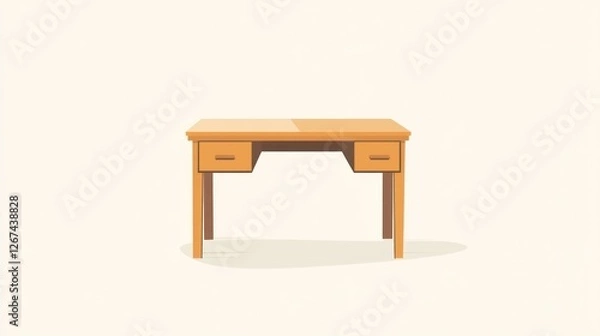 Fototapeta Simple wooden desk illustration