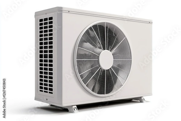 Fototapeta Modern air source heat pump unit for energy-efficient heating and cooling