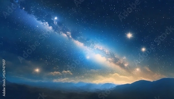 Fototapeta Universe space filled with stars, nebula and galaxy texture background