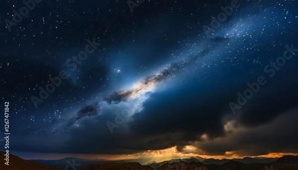 Fototapeta Universe space filled with stars, nebula and galaxy texture background