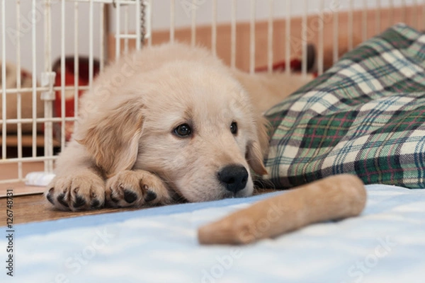 Fototapeta ゴールデンレトリバー 子犬-4