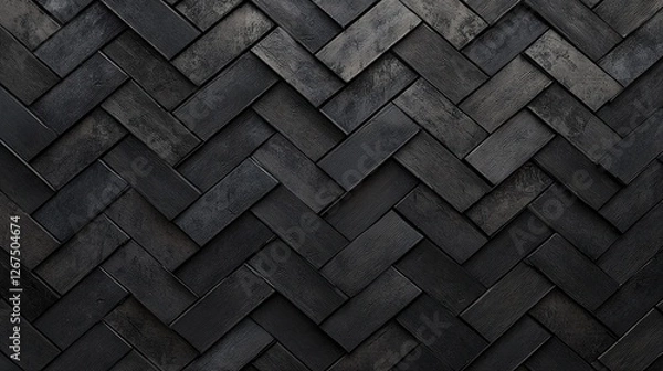 Fototapeta Elegant Black Woven Pattern Background with Textured Artistry