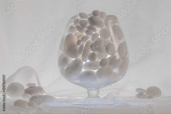 Fototapeta Whiteness of being. Still life with white quartz.