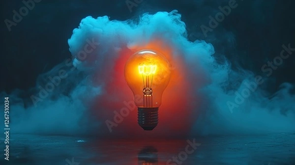 Obraz light bulb in the dark