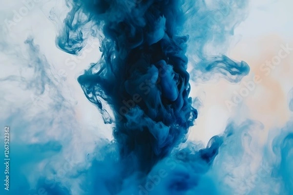 Fototapeta Mesmerizing Swirling Blue Ink Explosion in Fluid Motion Digital Background