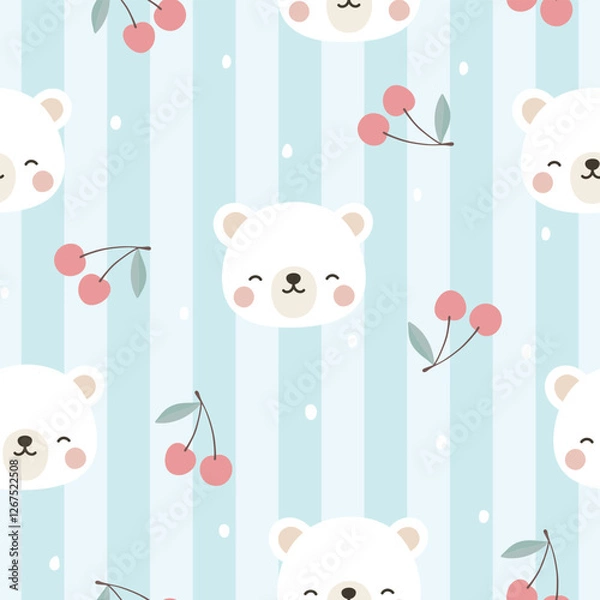 Obraz Animals Cute Seamless Pattern, adorable design for kids, vector illustration