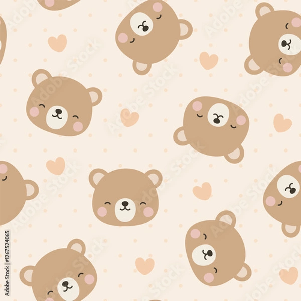 Obraz Animals Cute Seamless Pattern, adorable design for kids, vector illustration