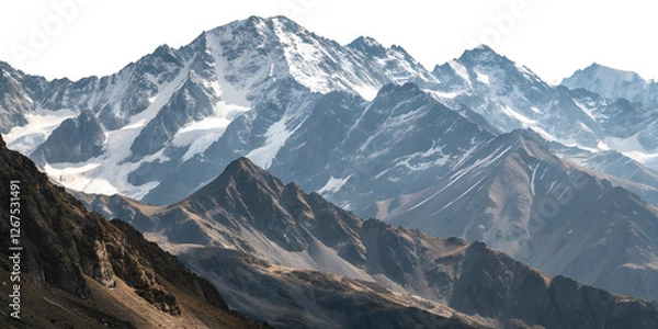 Fototapeta Mountains on the horizon. Mountains isolated on transparent background. 