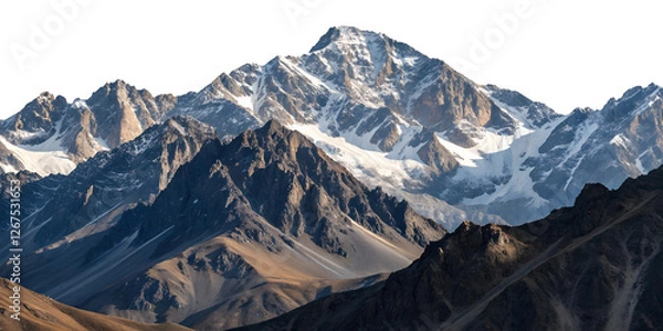 Fototapeta Mountains on the horizon. Mountains isolated on transparent background. 