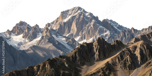 Fototapeta Mountains on the horizon. Mountains isolated on transparent background. 