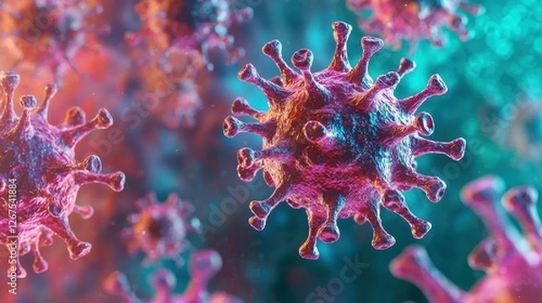 Obraz Microscopic Virus Visualization