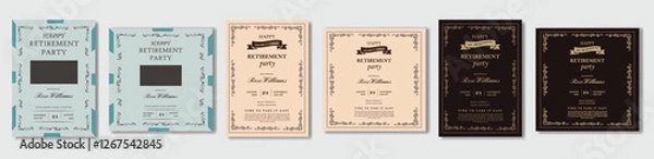 Fototapeta Retirement Flyer Design Template. Retirement Party Invitation Layout, square banner, and a4 poster, Retirement flyer template. Happy retirement party flyer design.