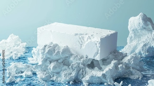 Fototapeta Abstract Ice Platform Still Life Presentation Stage Backdrop