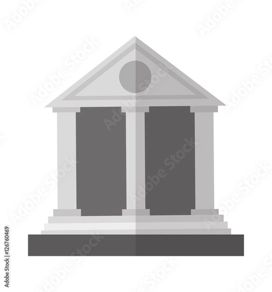 Fototapeta Building icon. School education learning and knowledge theme. Isolated design. Vector illustration