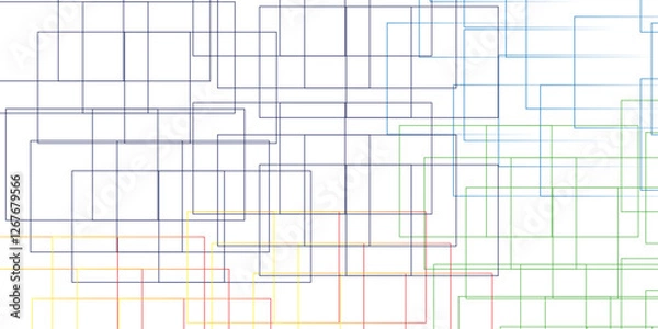 Fototapeta Abstract white background with colorful square motif. Vector illustration.