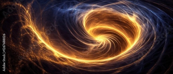 Fototapeta Cosmic Vortex: A swirling spectacle of fiery energy and celestial hues.