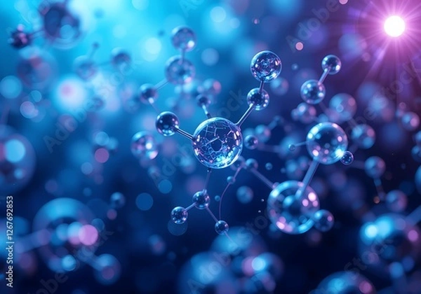 Obraz medical abstract gradient with molecules ai generated