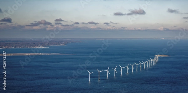 Obraz Wind farm in sea