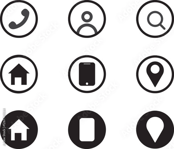 Obraz Phone,Contact Home people Icon,Adobe Illustration Vector Design