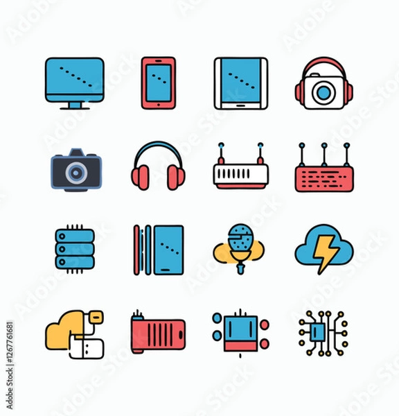 Obraz Technology icons symbol pack illustration creative concept