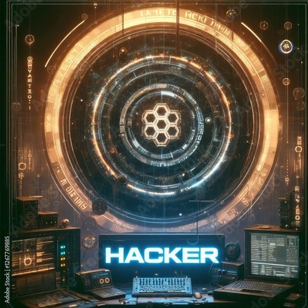 Obraz fiber optics background with lots light spots