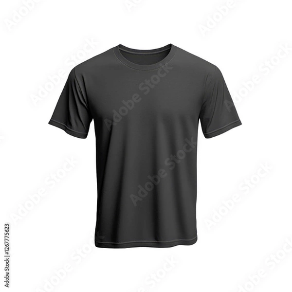 Obraz Dark Grey Crew Neck T-Shirt Mockup - Apparel Template for Design Presentation