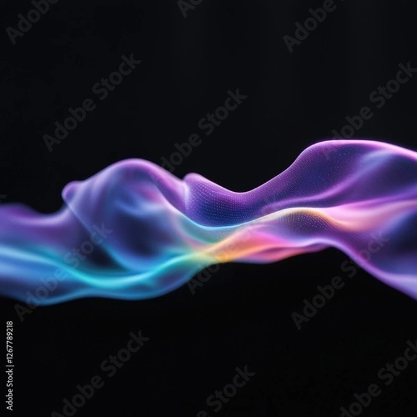 Fototapeta abstract wavy lines on black background