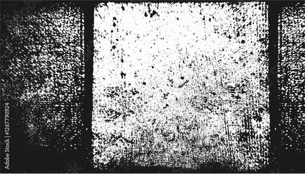 Obraz a black and white  texture of a distressed lino print ideal a background or for making grunge effects the  file has a background fill and a texture layer for easy color scheme changes