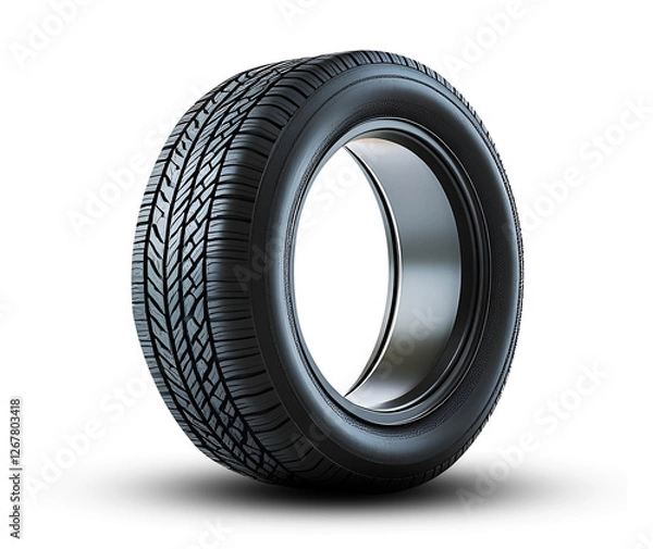 Obraz car wheel isolated on white background