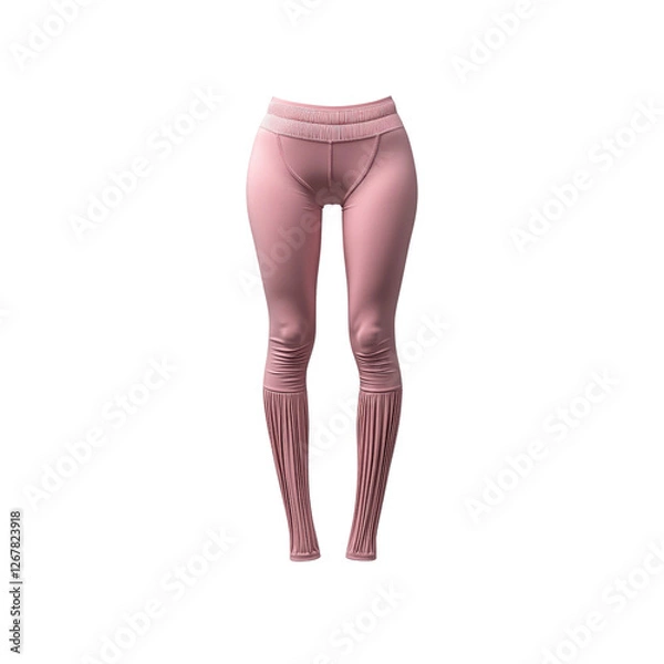 Fototapeta Pink Pleated Leggings - Fashionable Women's Activewear