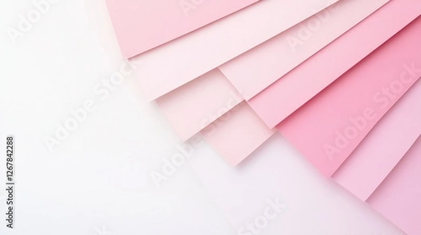 Fototapeta Colorful gradient of pink paper sheets arranged in a dynamic overlapping pattern showcasing creativity and design. Generative AI