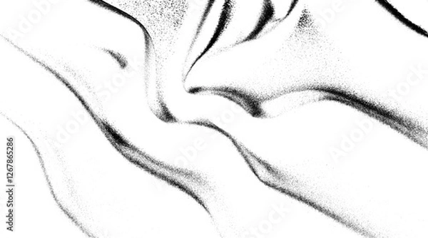 Fototapeta Dirty monochrome pattern of the old worn surface. Grunge background of black and white. Abstract illustration texture of cracks, chips, dot.