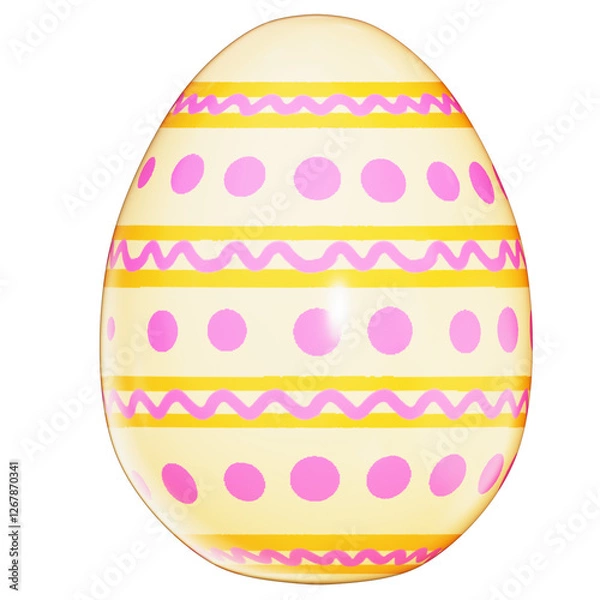 Fototapeta Easter Theme Cute Easter Egg Deco on transparent background , 3D Rendering