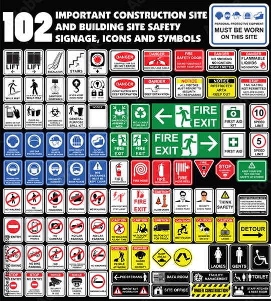Obraz Building site, construction environments, Hazard warning attenti