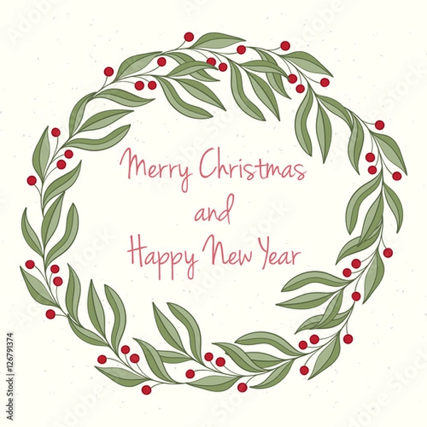 Obraz Hand drawn Christmas and New Year invitation card.