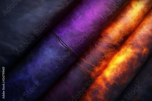 Fototapeta Vibrant colored leather textures
