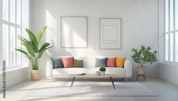 Fototapeta Modern Minimalist Living Room Interior Design