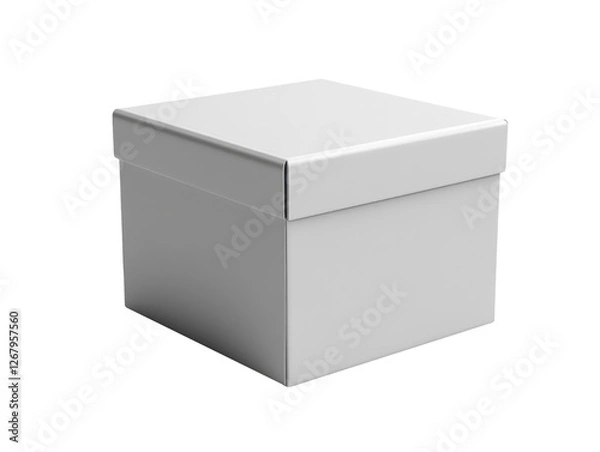 Fototapeta simple white box with lid, perfect for storage or gift giving