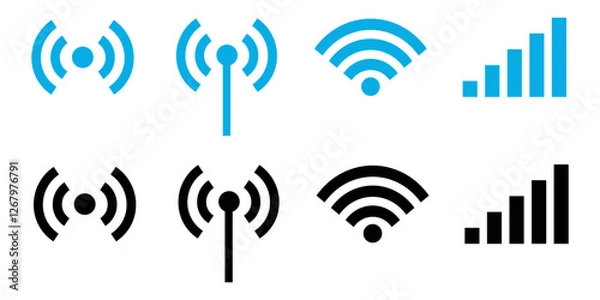 Obraz set of wifi hostpot network signal icon symbols illustration vector design