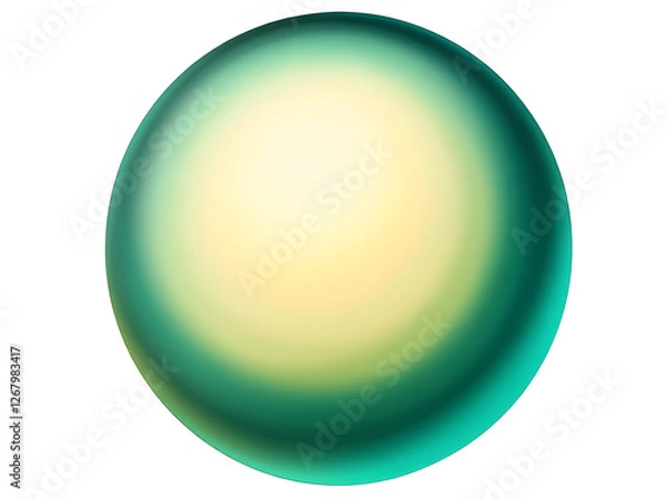 Fototapeta A glowing green sphere with a radiant, emerald gradient emanating from its center.