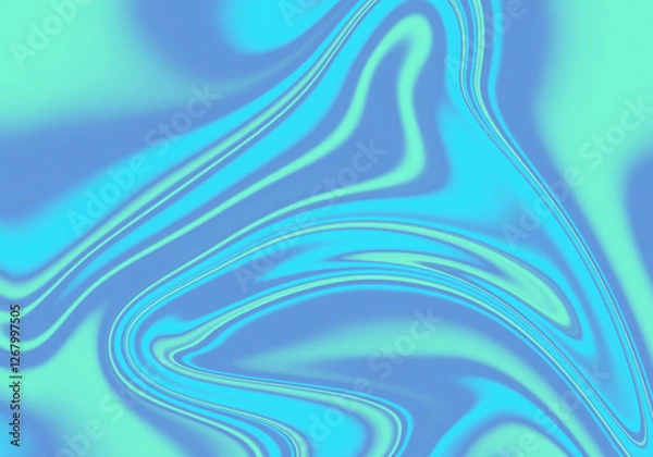 Obraz Abstract retro noise wavy gradient background fluid mix of vibrant fresh greens and blues