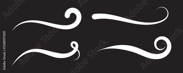 Fototapeta Swoosh and swash tails collection. Vector