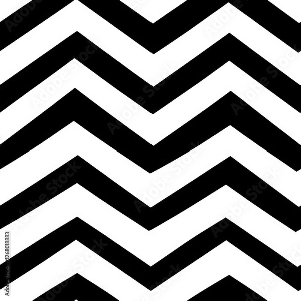 Fototapeta Seamless Pattern - Black and white chevron pattern background