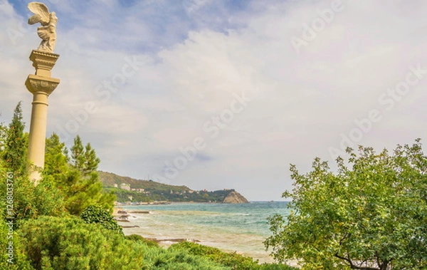 Fototapeta Seascape with Aivazovskoye Park on the Black Sea coast