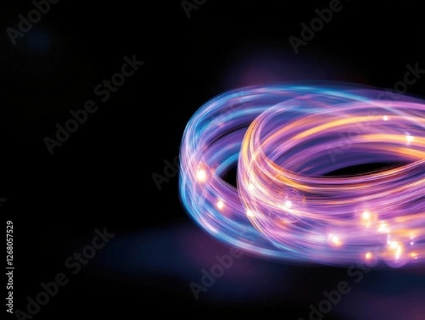 Fototapeta Abstract Light Trails on Black Background