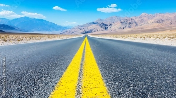Obraz Desert Highway Leading Through Majestic Mountains