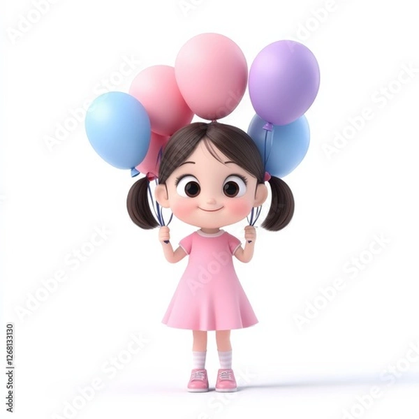 Fototapeta girl with balloons stock image