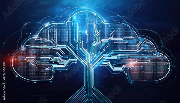 Fototapeta Abstract AI Decision Tree with Complex Algorithmic Flowchart