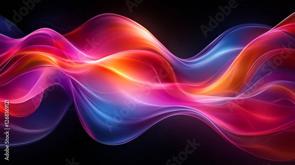 Fototapeta An abstract digital artwork featuring flowing geometric shapes, dynamic lines, and contrasting shades against a black background, symbolizing modernity, transformation, and complexity.

