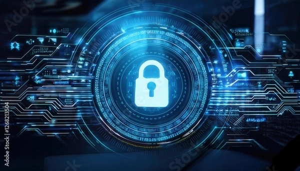 Fototapeta Firefly Cyber Lock System with MultiFactor Authentication Verification Screen